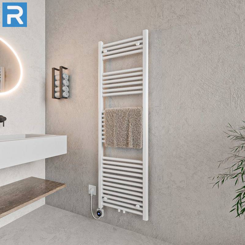 ROTHLER Elektrischer Handtuchheizkörper Badheizkörper Handtuchwärmer Weiß Mittelanschluss 50 x 160 cm