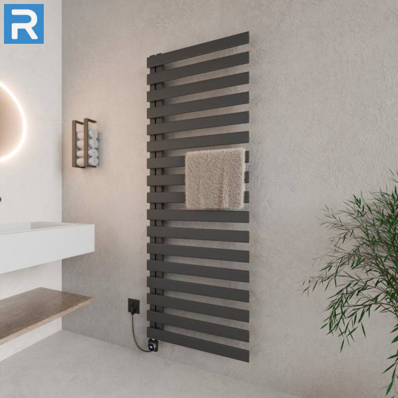 ROTHLER Elektrischer Premium Handtuchheizkörper Badheizkörper Anthrazit 60 x 183 cm mit Thermoflüssigkeit