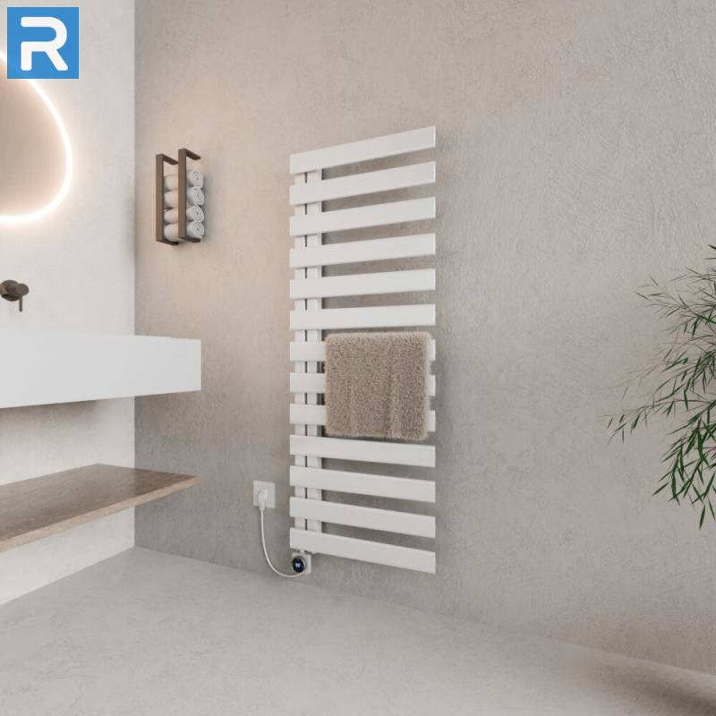 ROTHLER Elektrischer Premium Handtuchheizkörper Badheizkörper Weiß 50 x 140 cm mit Thermoflüssigkeit