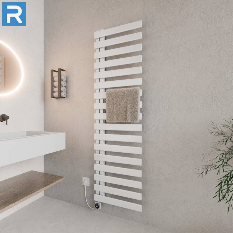 ROTHLER Elektrischer Premium Handtuchheizkörper Badheizkörper Weiß 50 x 183 cm mit Thermoflüssigkeit