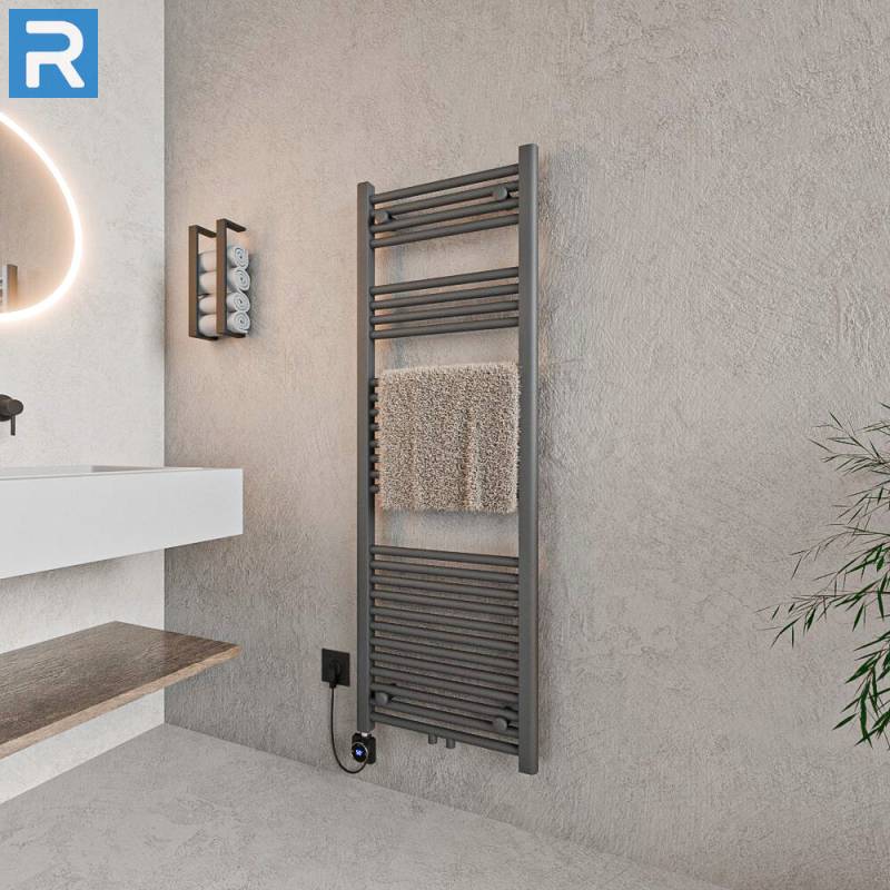 ROTHLER Handtuchheizkörper Badheizkörper Handtuchwärmer Anthrazit Mittelanschluss 50 x 140 cm in Mischbetrieb