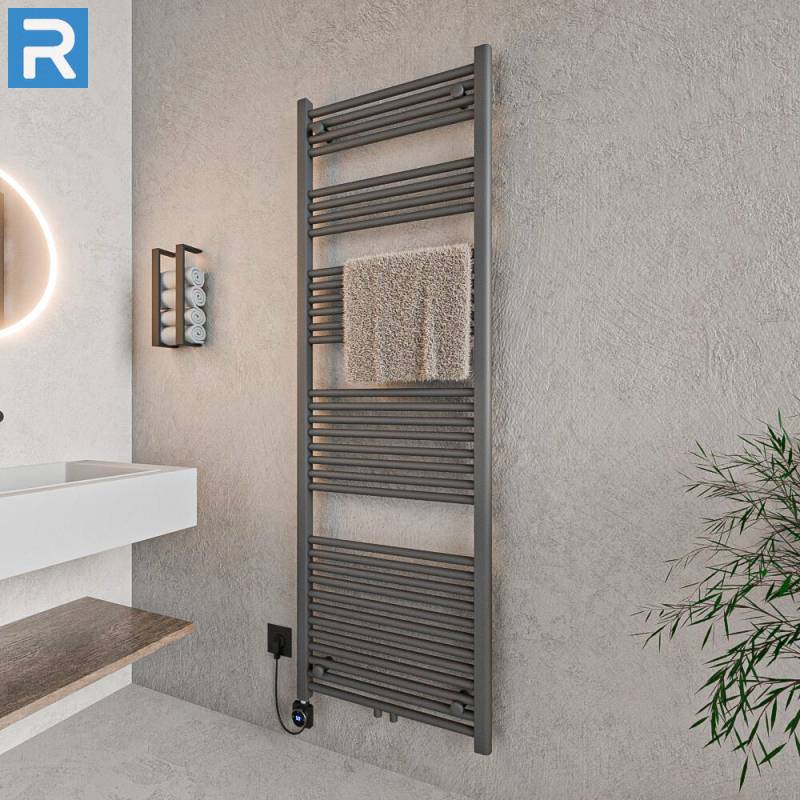 ROTHLER Handtuchheizkörper Badheizkörper Handtuchwärmer Anthrazit Mittelanschluss 60 x 180 cm in Mischbetrieb