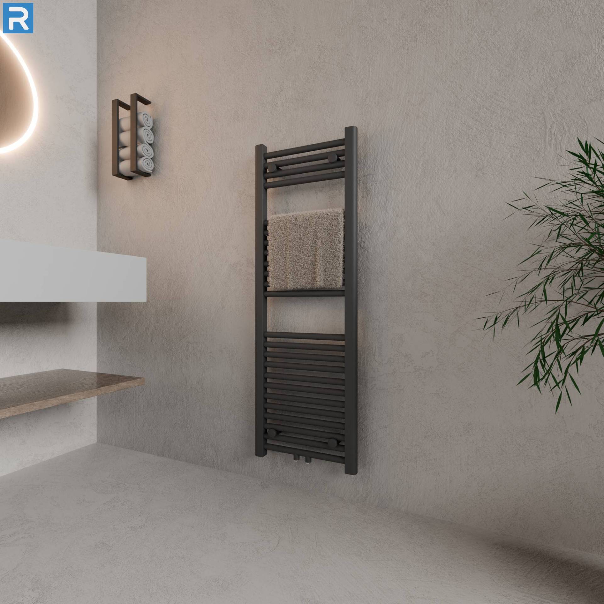 ROTHLER Handtuchheizkörper Badheizkörper Handtuchwärmer Mittelanschluss Anthrazit 50 x 120 cm ROTHLER Handtuchheizkörper Badheizkörper Handtuchwärmer Mittelanschluss Anthrazit 50 x 120 cm