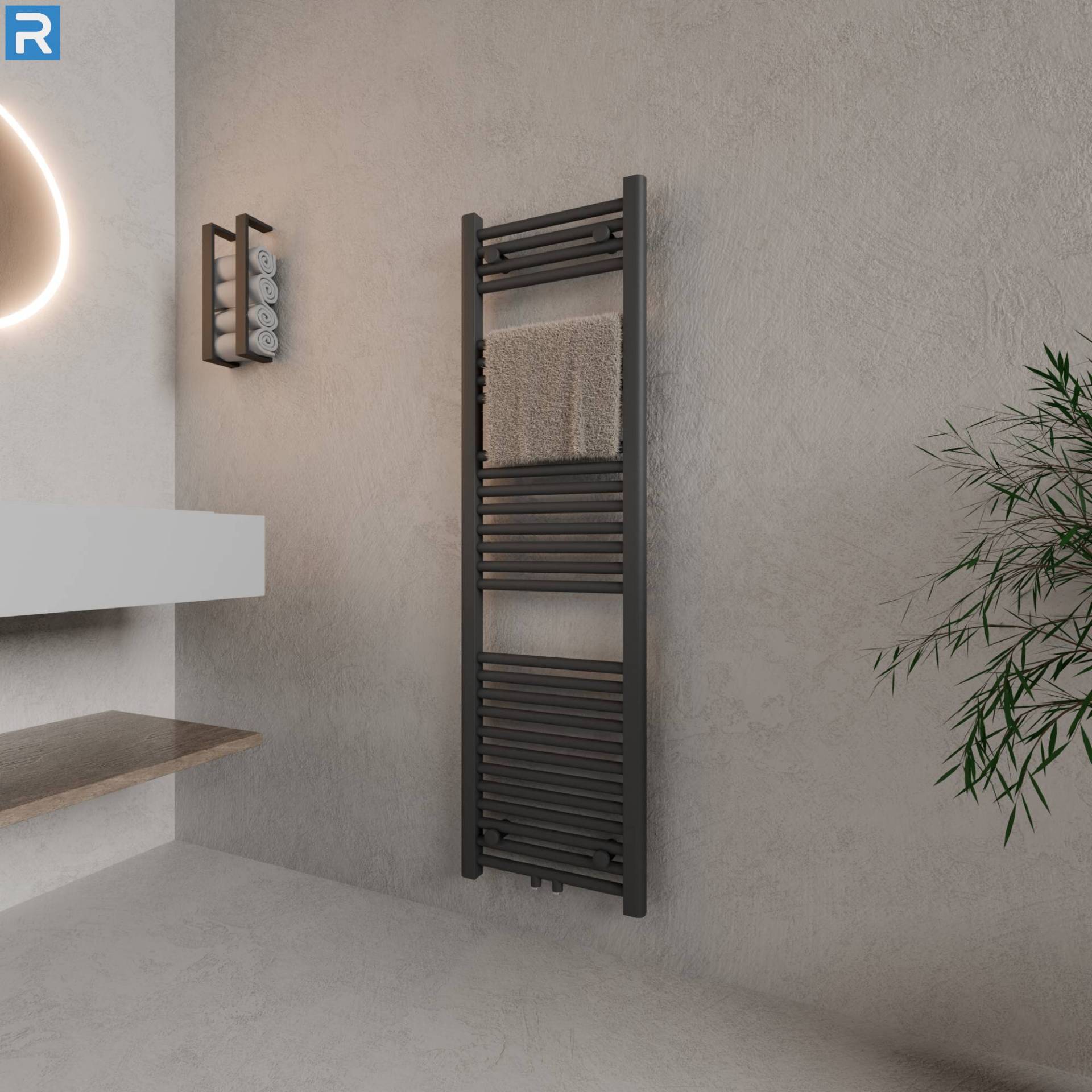 ROTHLER Handtuchheizkörper Badheizkörper Handtuchwärmer Mittelanschluss Anthrazit 50 x 140 cm ROTHLER Handtuchheizkörper Badheizkörper Handtuchwärmer Mittelanschluss Anthrazit 50 x 140 cm