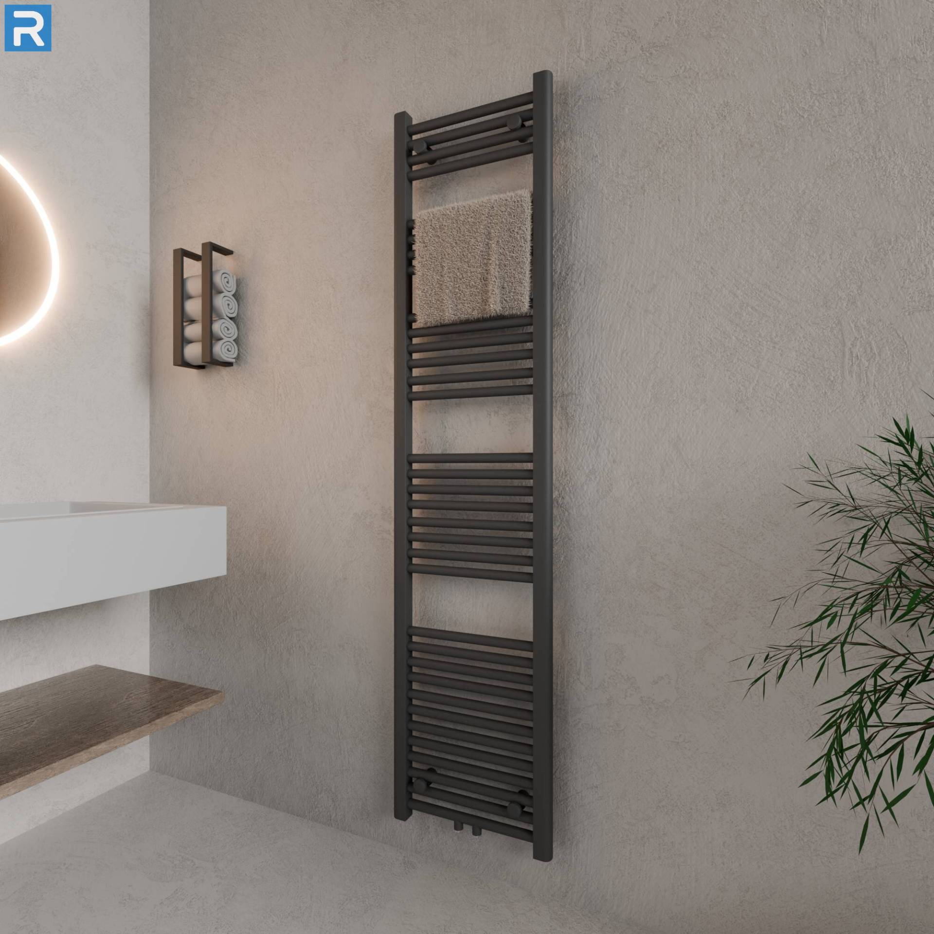 ROTHLER Handtuchheizkörper Badheizkörper Handtuchwärmer Mittelanschluss Anthrazit 50 x 180 cm ROTHLER Handtuchheizkörper Badheizkörper Handtuchwärmer Mittelanschluss Anthrazit 50 x 180 cm