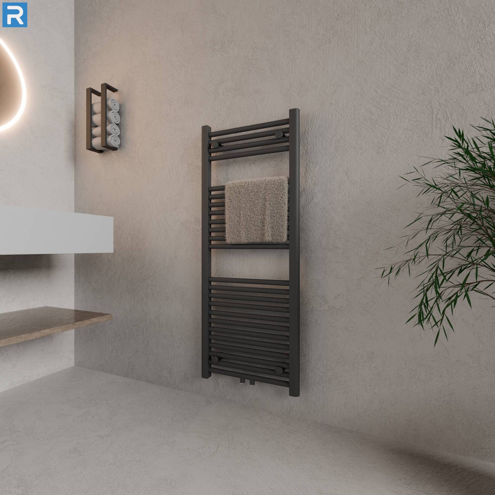 ROTHLER Handtuchheizkörper Badheizkörper Handtuchwärmer Mittelanschluss Anthrazit 60 x 120 cm ROTHLER Handtuchheizkörper Badheizkörper Handtuchwärmer Mittelanschluss Anthrazit 60 x 120 cm