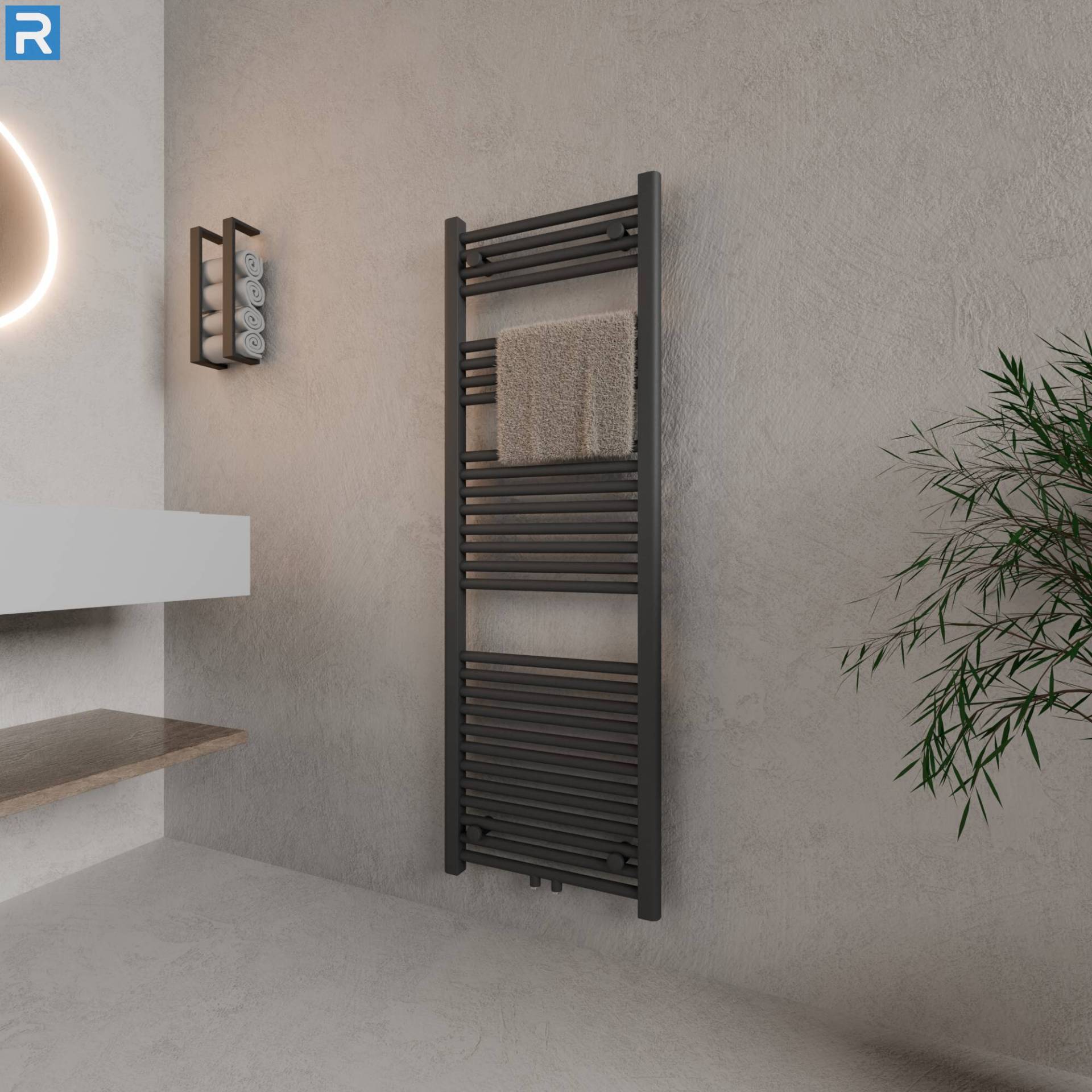 ROTHLER Handtuchheizkörper Badheizkörper Handtuchwärmer Mittelanschluss Anthrazit 60 x 140 cm ROTHLER Handtuchheizkörper Badheizkörper Handtuchwärmer Mittelanschluss Anthrazit 60 x 140 cm