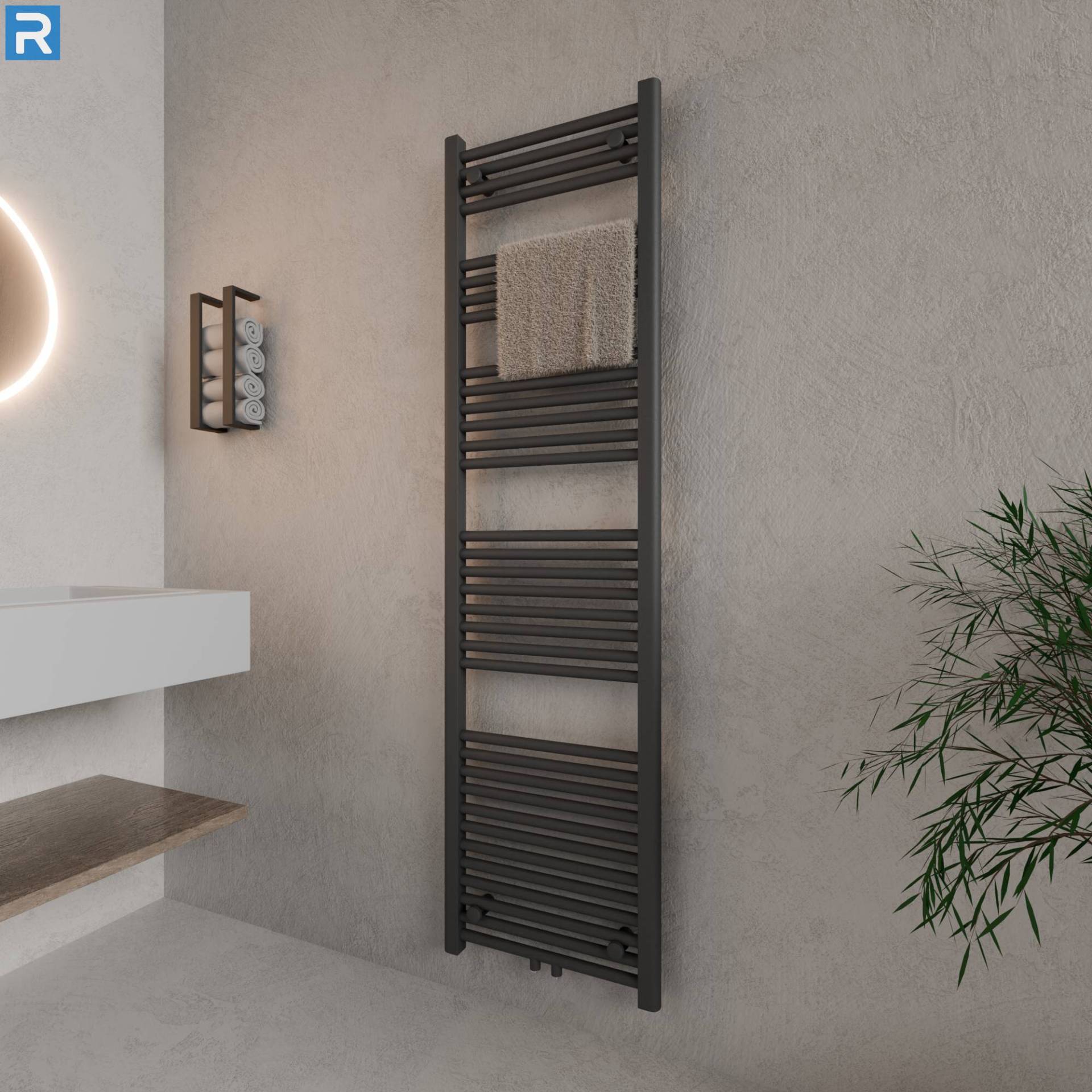 ROTHLER Handtuchheizkörper Badheizkörper Handtuchwärmer Mittelanschluss Anthrazit 60 x 180 cm ROTHLER Handtuchheizkörper Badheizkörper Handtuchwärmer Mittelanschluss Anthrazit 60 x 180 cm