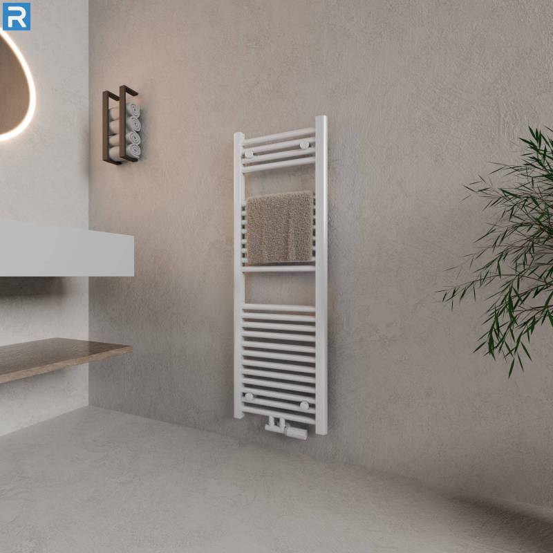 ROTHLER Handtuchheizkörper Badheizkörper Handtuchwärmer Weiß Mittelanschluss 50 x 120 cm mit Multiblock
