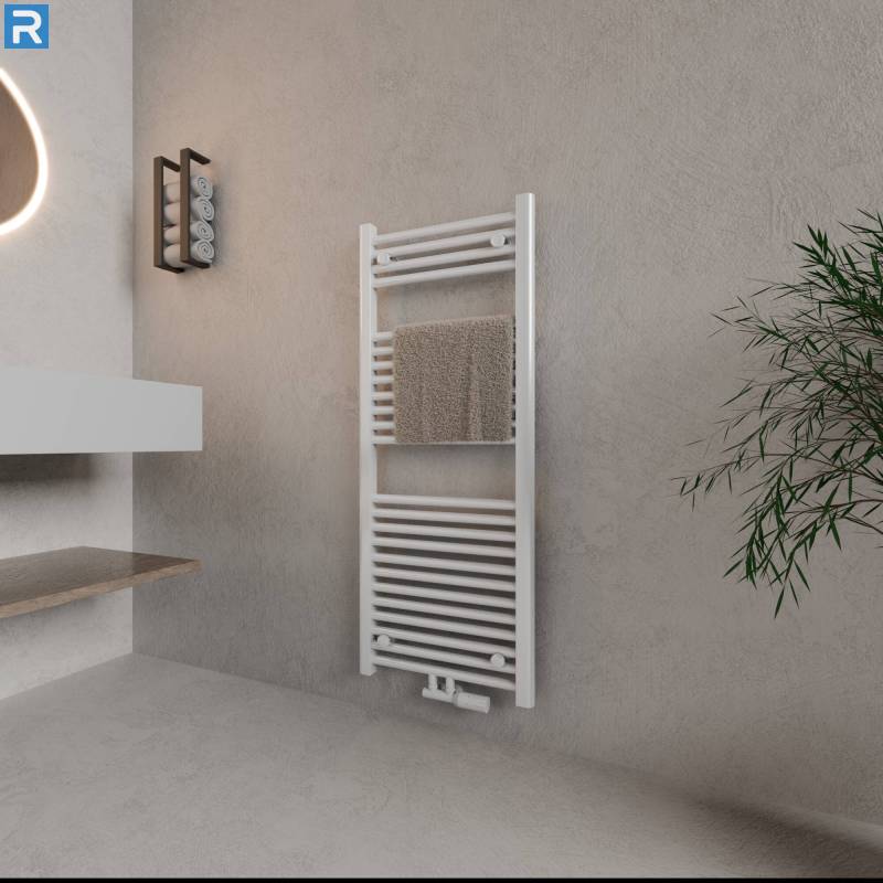 ROTHLER Handtuchheizkörper Badheizkörper Handtuchwärmer Weiß Mittelanschluss 60 x 120 cm mit Multiblock
