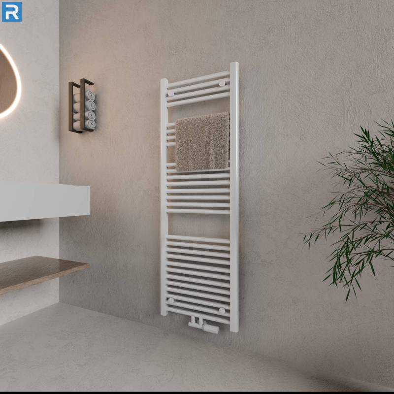 ROTHLER Handtuchheizkörper Badheizkörper Handtuchwärmer Weiß Mittelanschluss 60 x 140 cm mit Multiblock