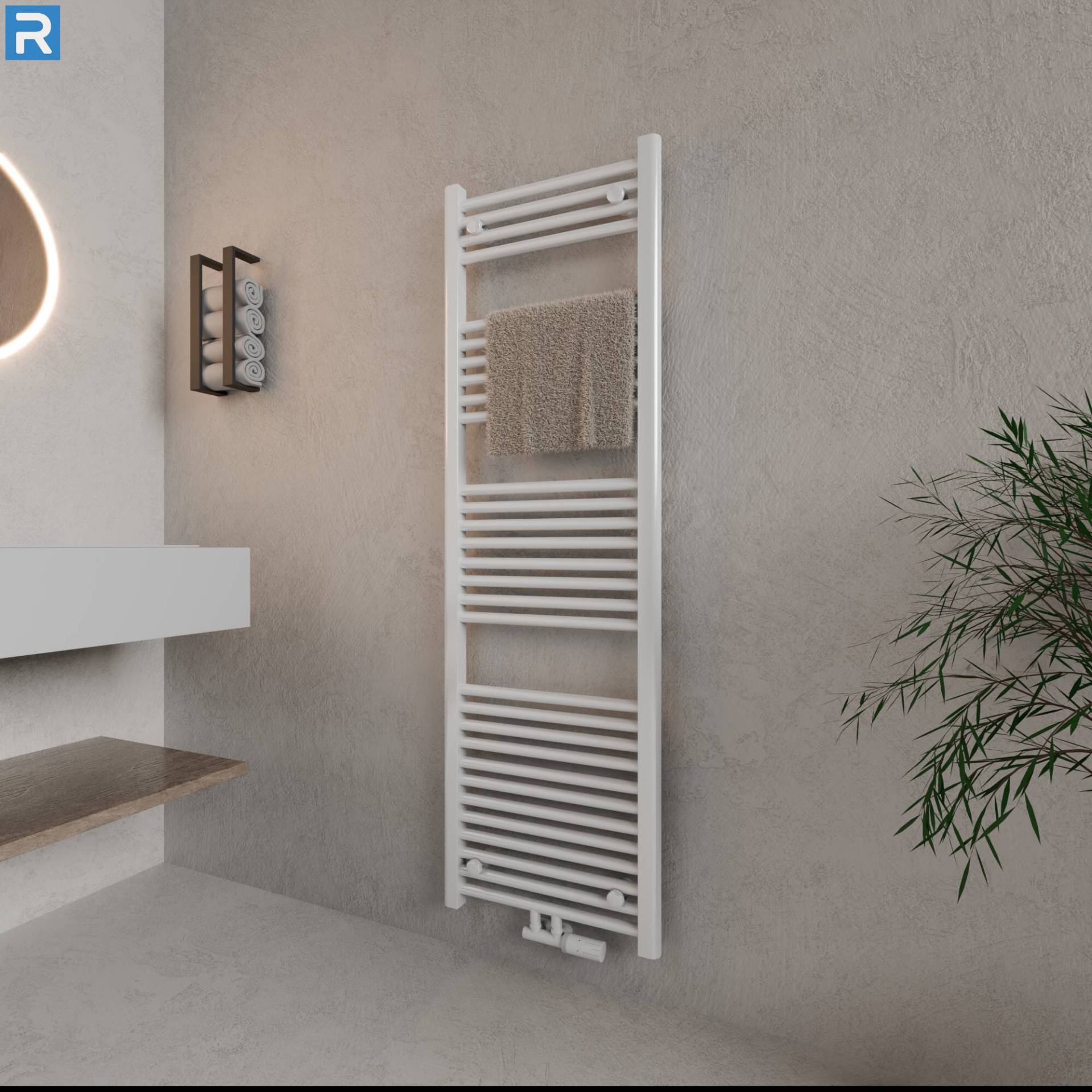 ROTHLER Handtuchheizkörper Badheizkörper Handtuchwärmer Weiß Mittelanschluss 60 x 160 cm mit Multiblock ROTHLER Handtuchheizkörper Badheizkörper Handtuchwärmer Weiß Mittelanschluss 60 x 160 cm mit Multiblock