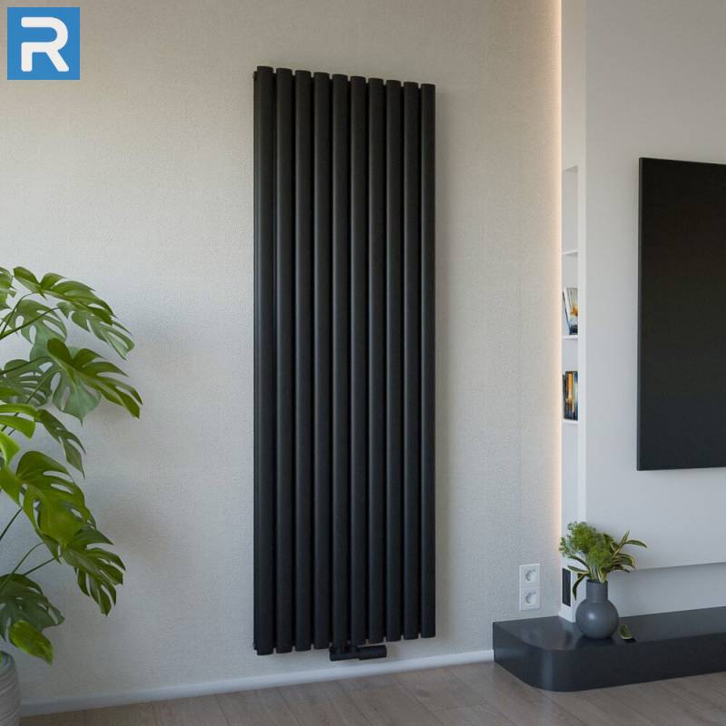 ROTHLER Paneeheizkörper Flachheizkörper Katzenauge Vertikal Doppellagig Schwarz 60 x  180 mit Multiblock