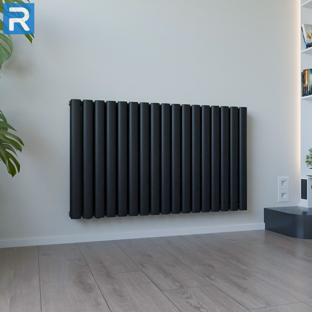 ROTHLER Paneelheizkörper Flachheizkörper Katzenauge Horizontal Doppellagig Schwarz 100 x 60