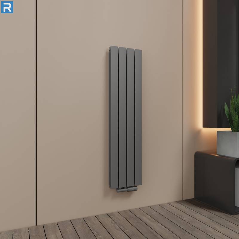 ROTHLER Paneelheizkörper Flachheizkörper Vertikal Doppellagig Anthrazit 30 x 120 cm mit Multiblock