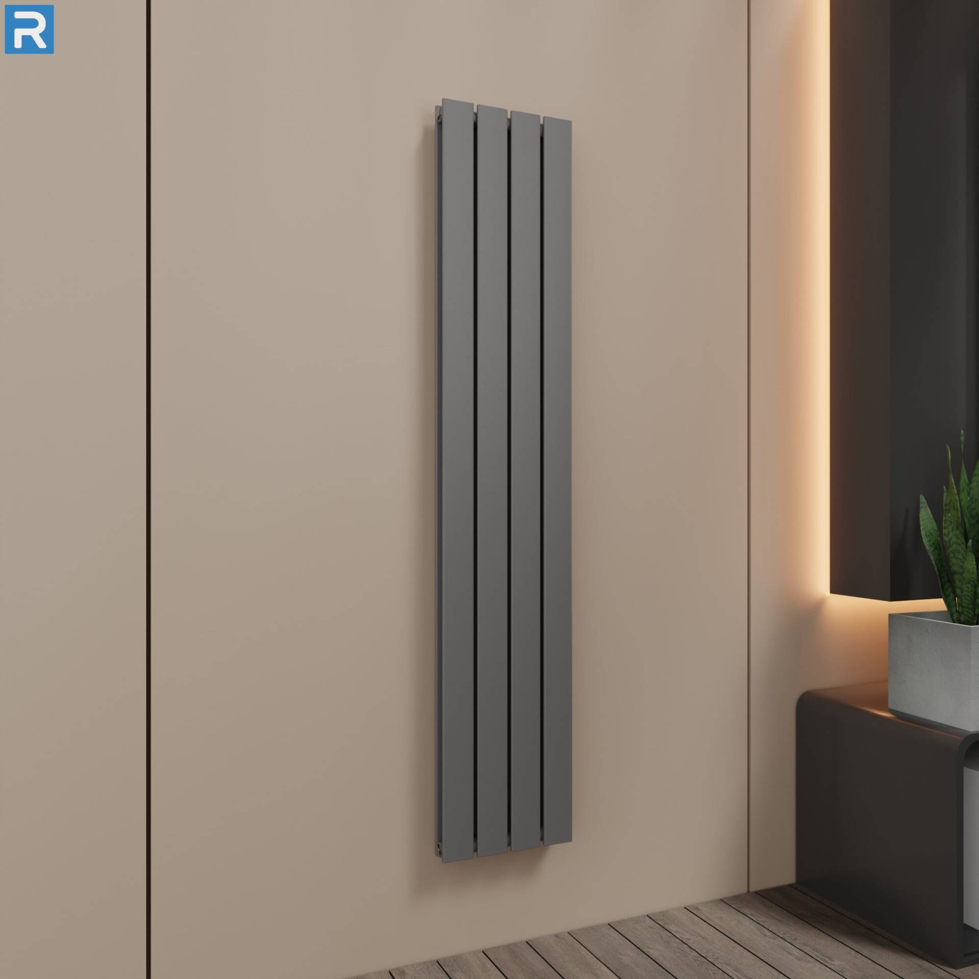 ROTHLER Paneelheizkörper Flachheizkörper Vertikal Doppellagig Anthrazit 30 x 160 cm ROTHLER Paneelheizkörper Flachheizkörper Vertikal Doppellagig Anthrazit 30 x 160 cm