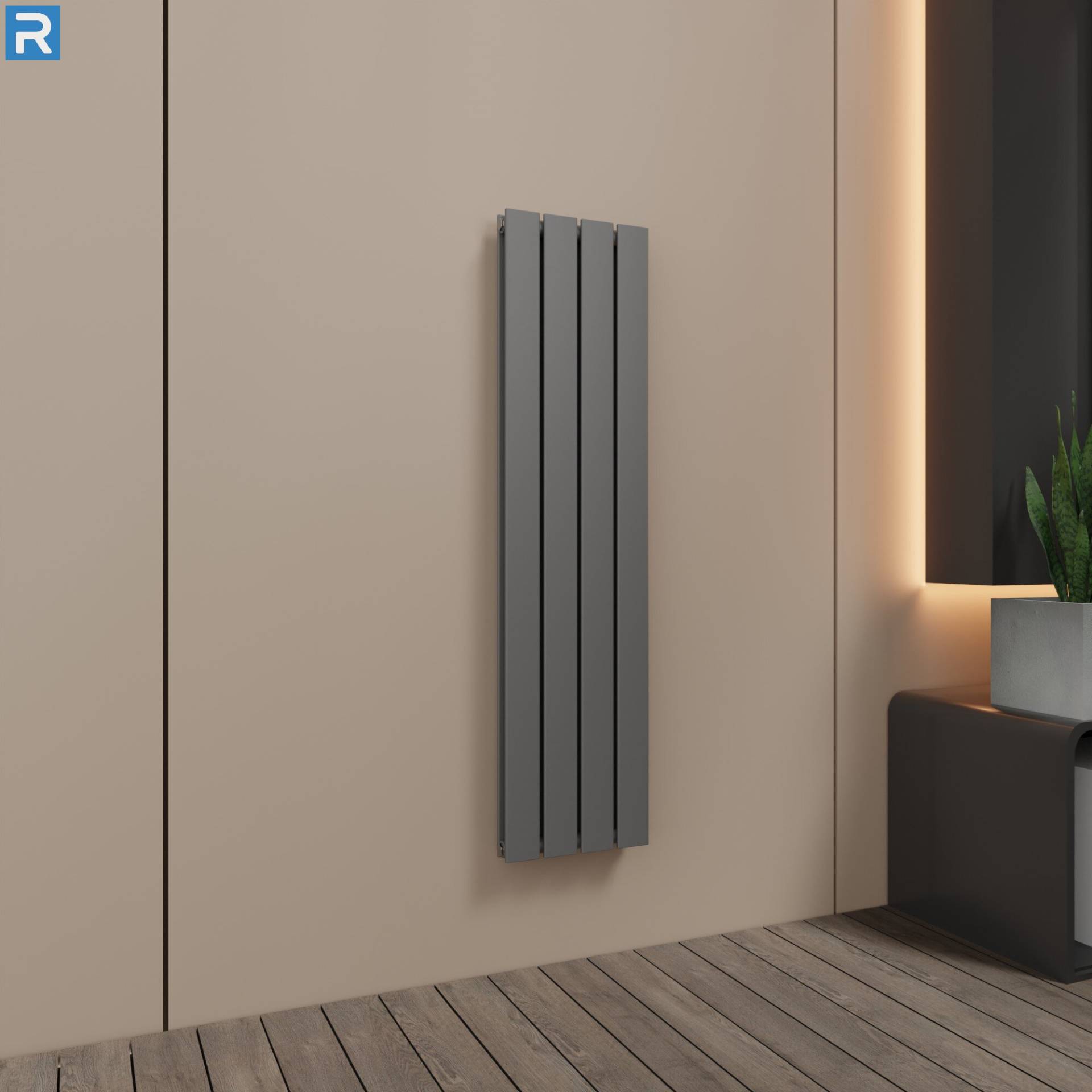 ROTHLER Paneelheizkörper Flachheizkörper Vertikal Doppellagig Anthrazit 30 x 180 cm ROTHLER Paneelheizkörper Flachheizkörper Vertikal Doppellagig Anthrazit 30 x 180 cm