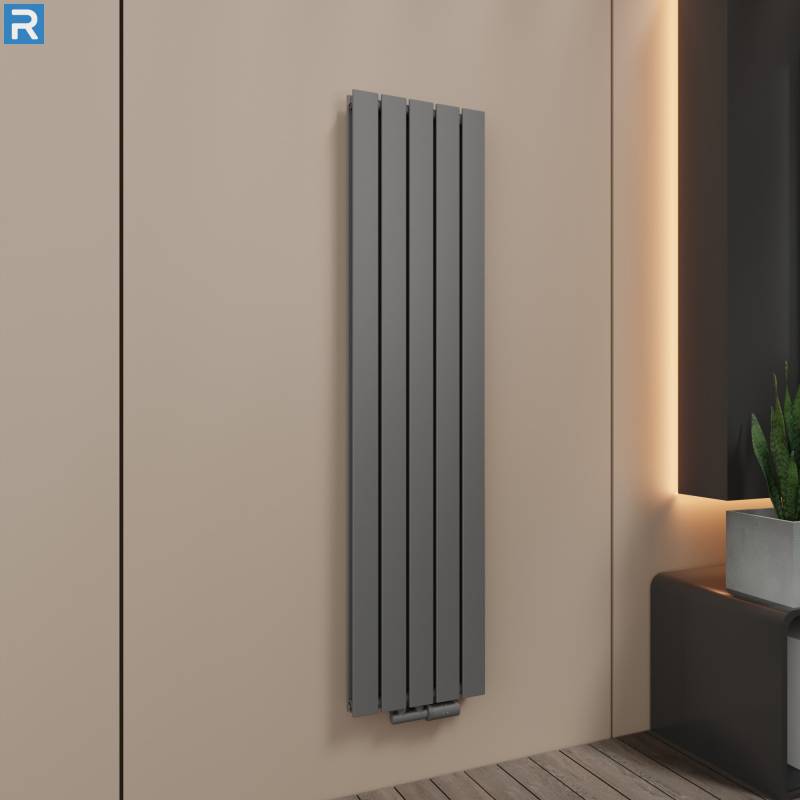 ROTHLER Paneelheizkörper Flachheizkörper Vertikal Doppellagig Anthrazit 38 x 160 cm mit Multiblock