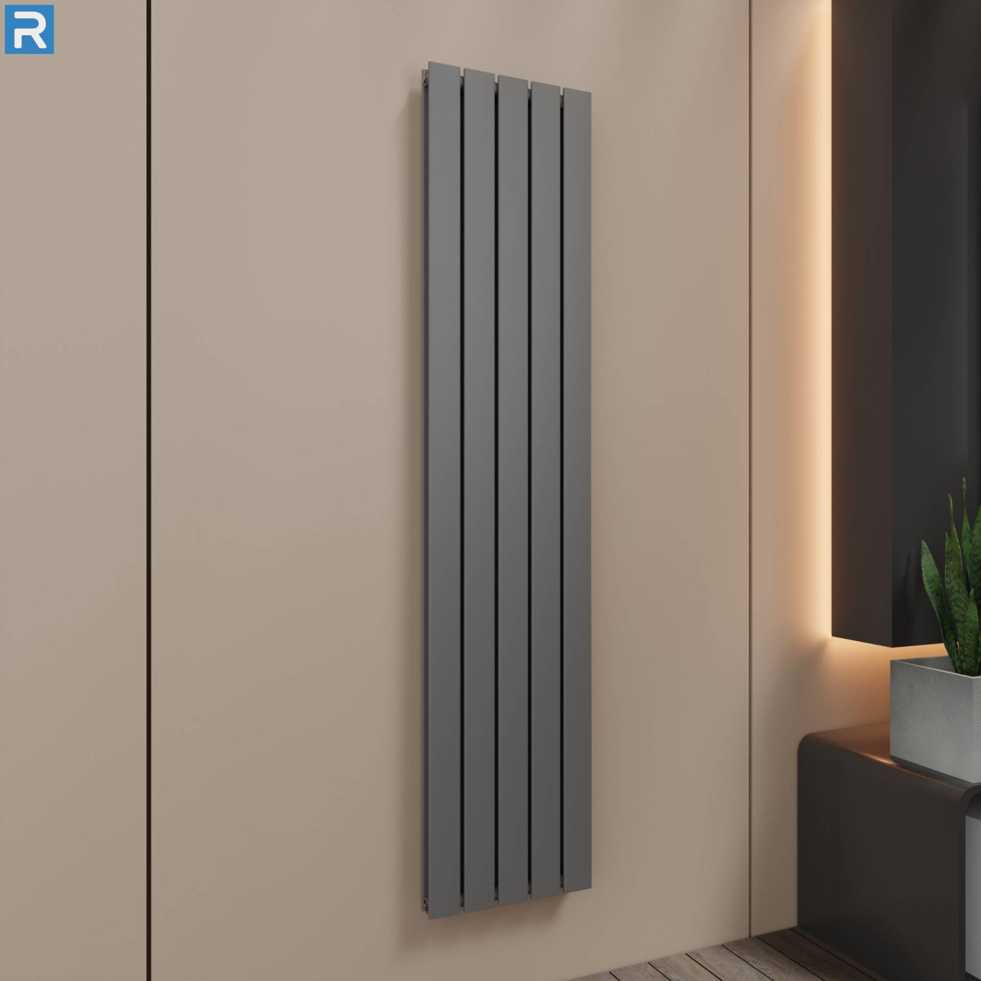 ROTHLER Paneelheizkörper Flachheizkörper Vertikal Doppellagig Anthrazit 38 x 180 cm ROTHLER Paneelheizkörper Flachheizkörper Vertikal Doppellagig Anthrazit 38 x 180 cm