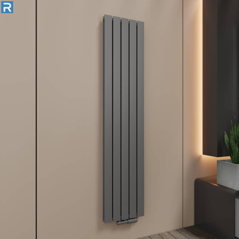 ROTHLER Paneelheizkörper Flachheizkörper Vertikal Doppellagig Anthrazit 38 x 180 cm mit Multiblock