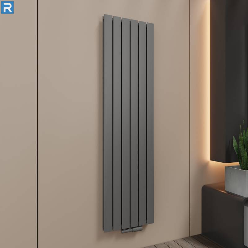 ROTHLER Paneelheizkörper Flachheizkörper Vertikal Doppellagig Anthrazit 46 x 180 cm mit Multiblock