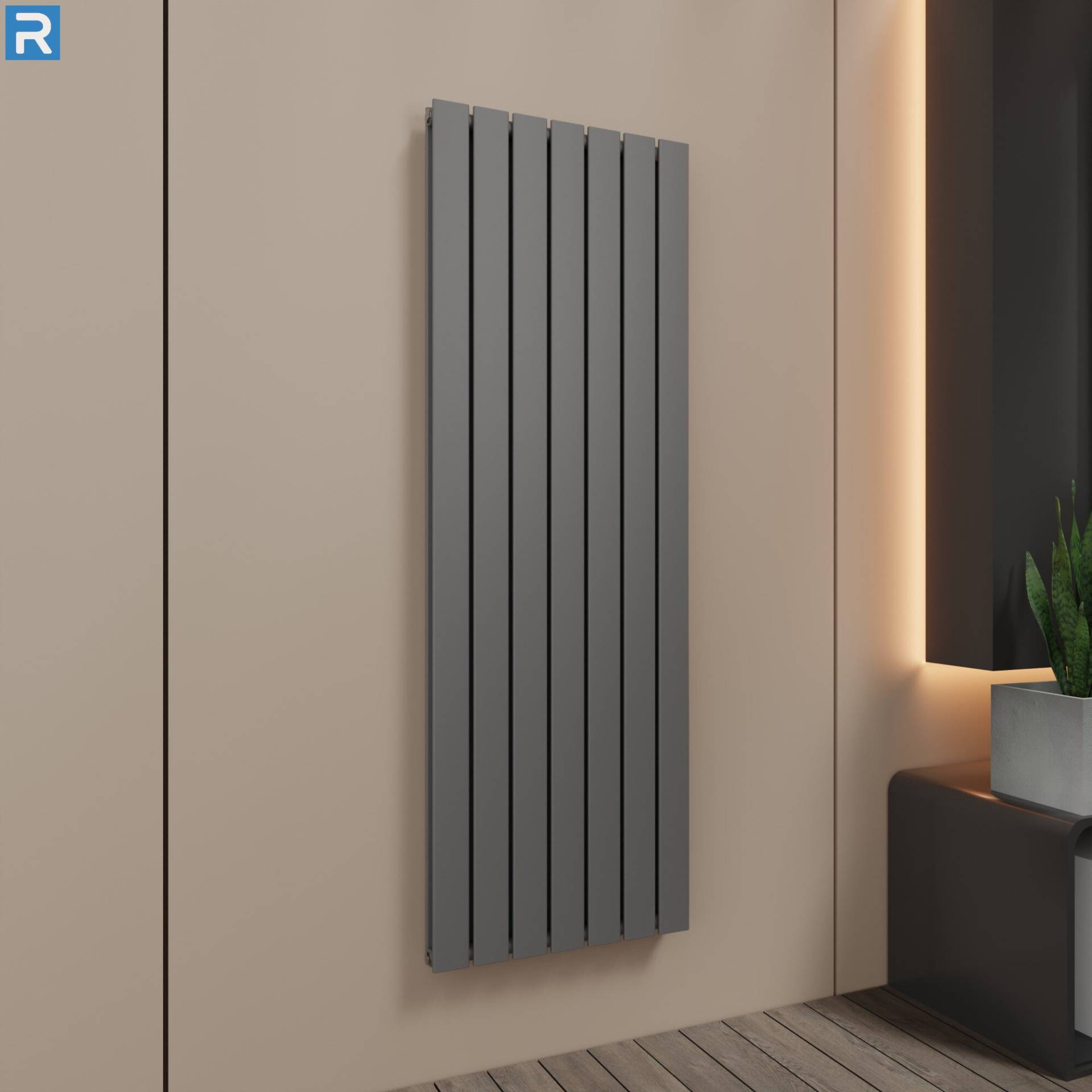 ROTHLER Paneelheizkörper Flachheizkörper Vertikal Doppellagig Anthrazit 53 x 160 cm ROTHLER Paneelheizkörper Flachheizkörper Vertikal Doppellagig Anthrazit 53 x 160 cm