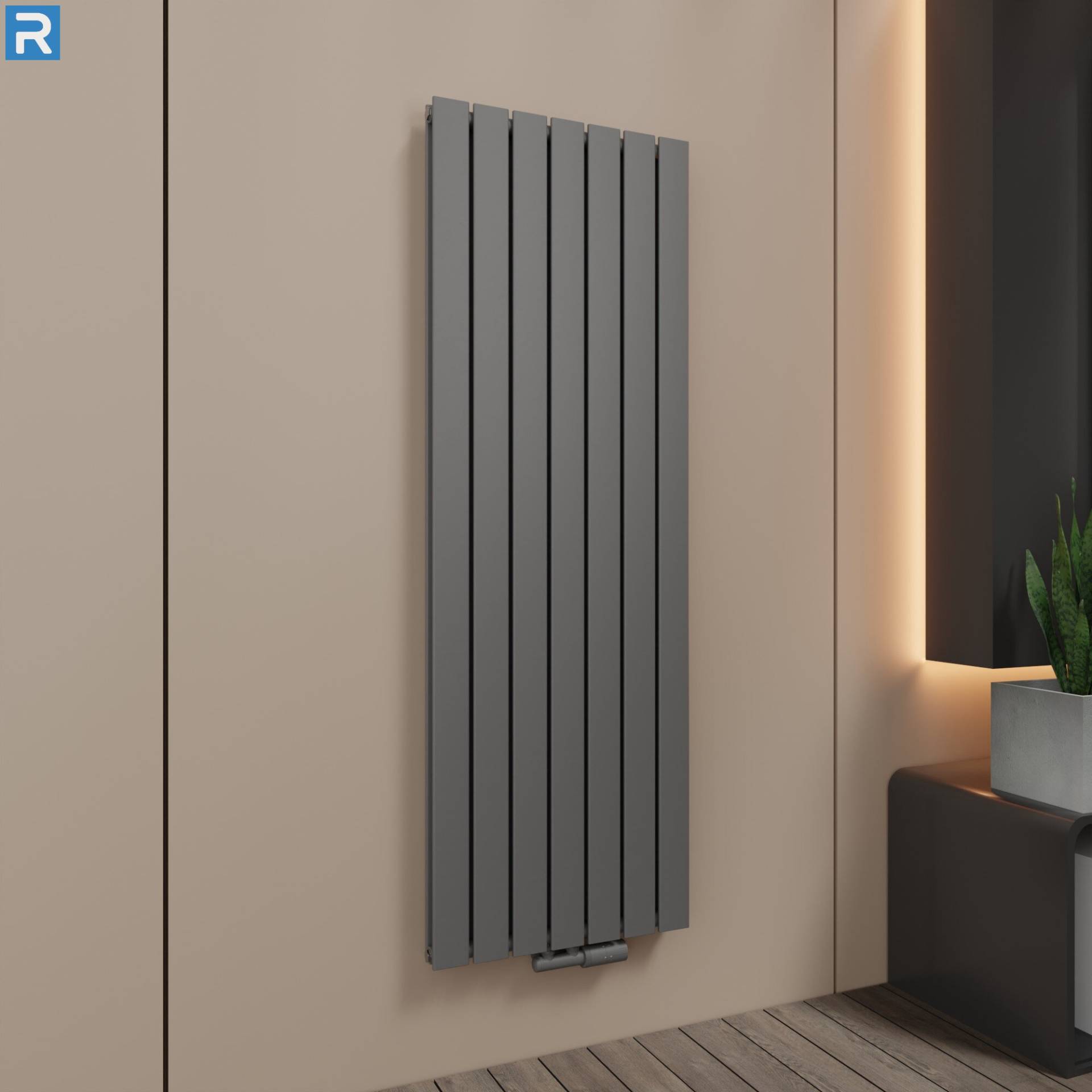ROTHLER Paneelheizkörper Flachheizkörper Vertikal Doppellagig Anthrazit 53 x 160 cm mit Multiblock ROTHLER Paneelheizkörper Flachheizkörper Vertikal Doppellagig Anthrazit 53 x 160 cm mit Multiblock
