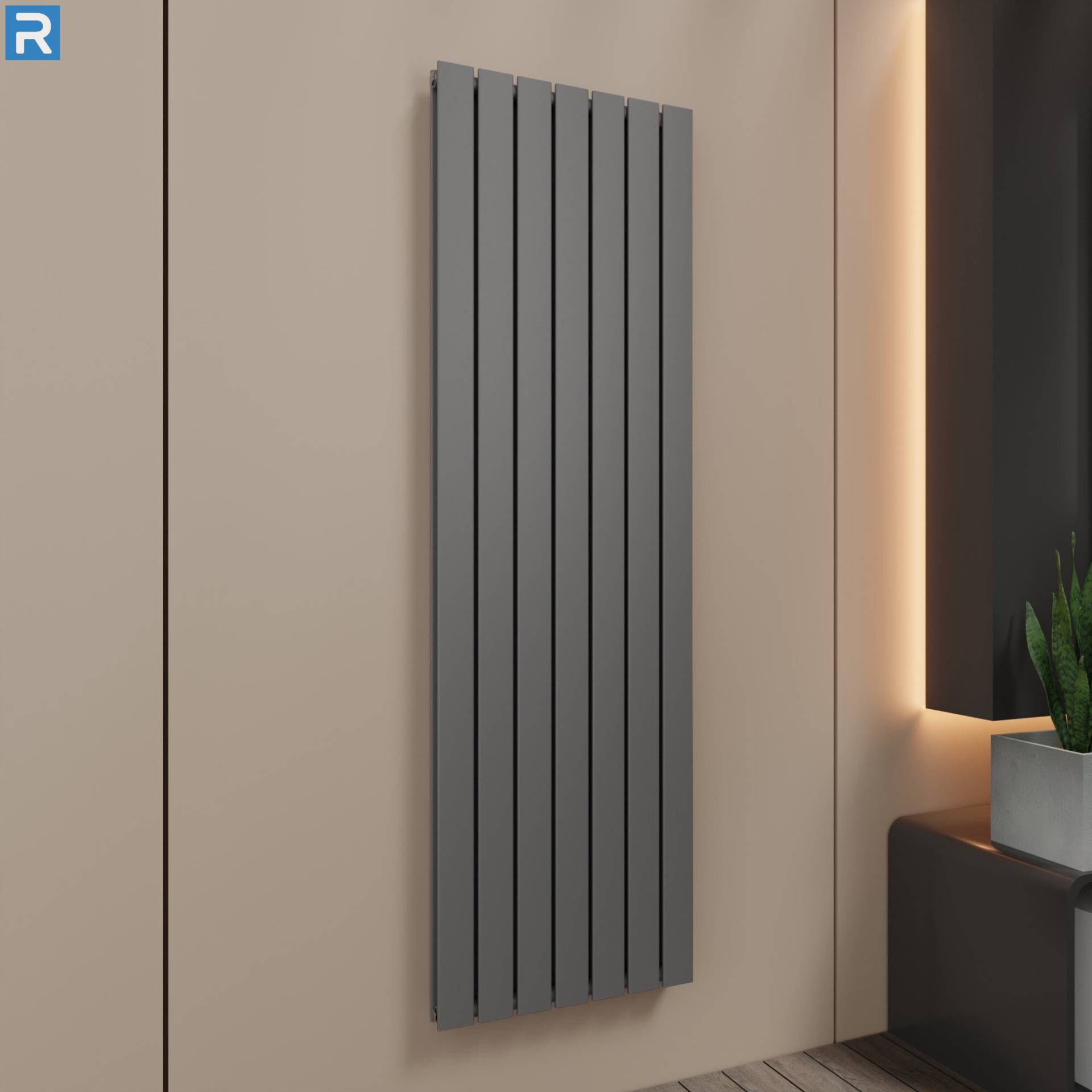 ROTHLER Paneelheizkörper Flachheizkörper Vertikal Doppellagig Anthrazit 53 x 180 cm ROTHLER Paneelheizkörper Flachheizkörper Vertikal Doppellagig Anthrazit 53 x 180 cm