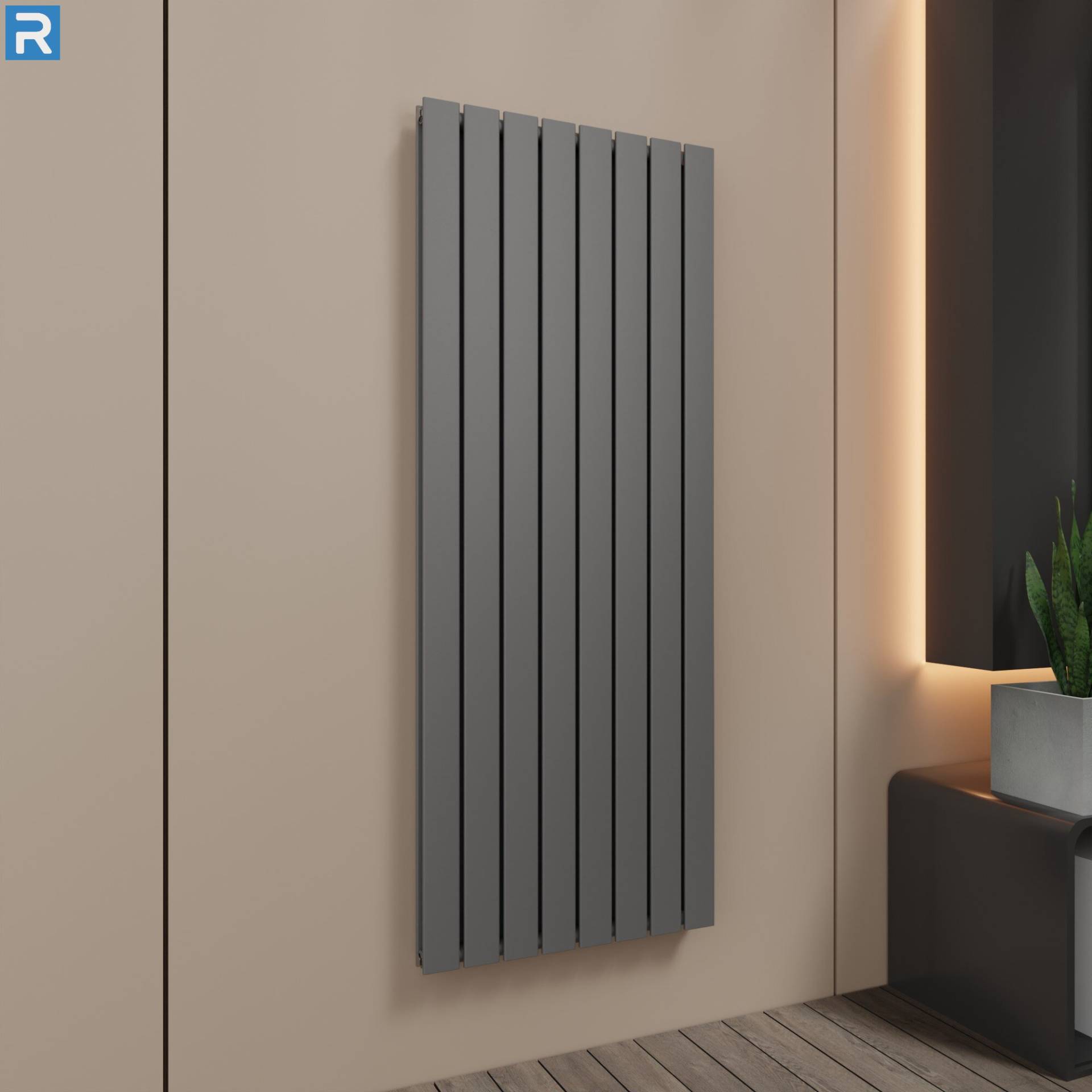 ROTHLER Paneelheizkörper Flachheizkörper Vertikal Doppellagig Anthrazit 61 x 160 cm ROTHLER Paneelheizkörper Flachheizkörper Vertikal Doppellagig Anthrazit 61 x 160 cm
