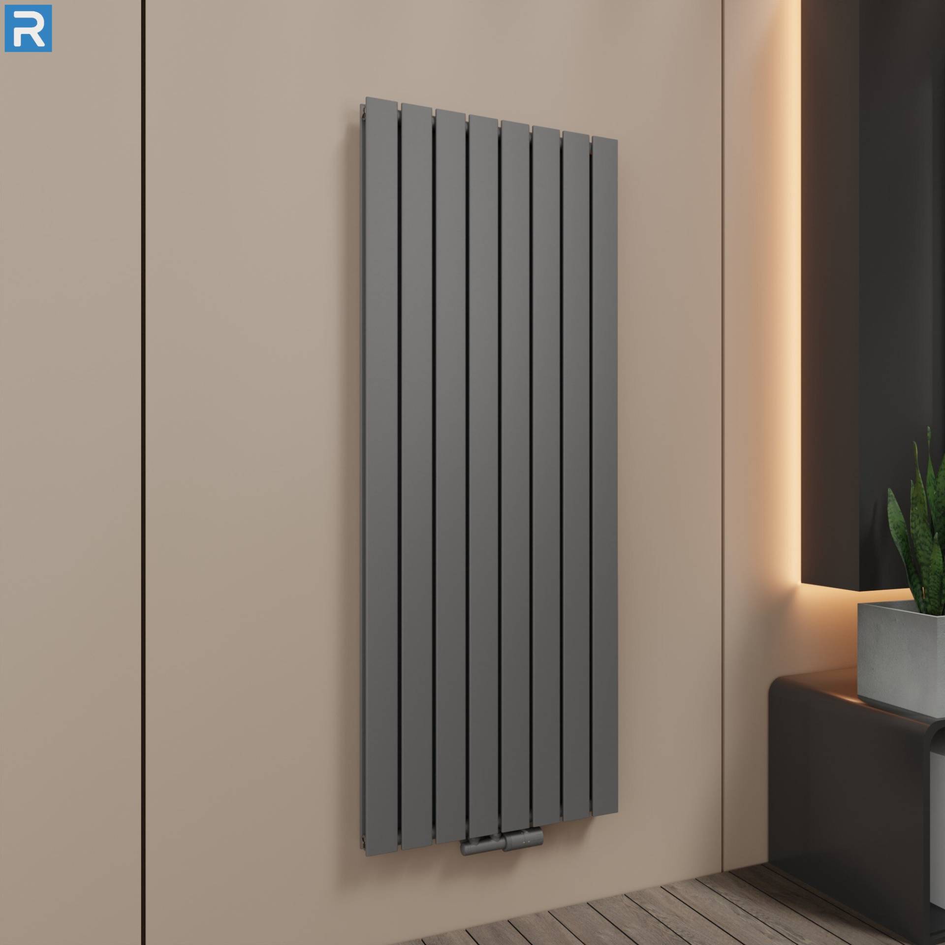 ROTHLER Paneelheizkörper Flachheizkörper Vertikal Doppellagig Anthrazit 61 x 160 cm mit Multiblock ROTHLER Paneelheizkörper Flachheizkörper Vertikal Doppellagig Anthrazit 61 x 160 cm mit Multiblock