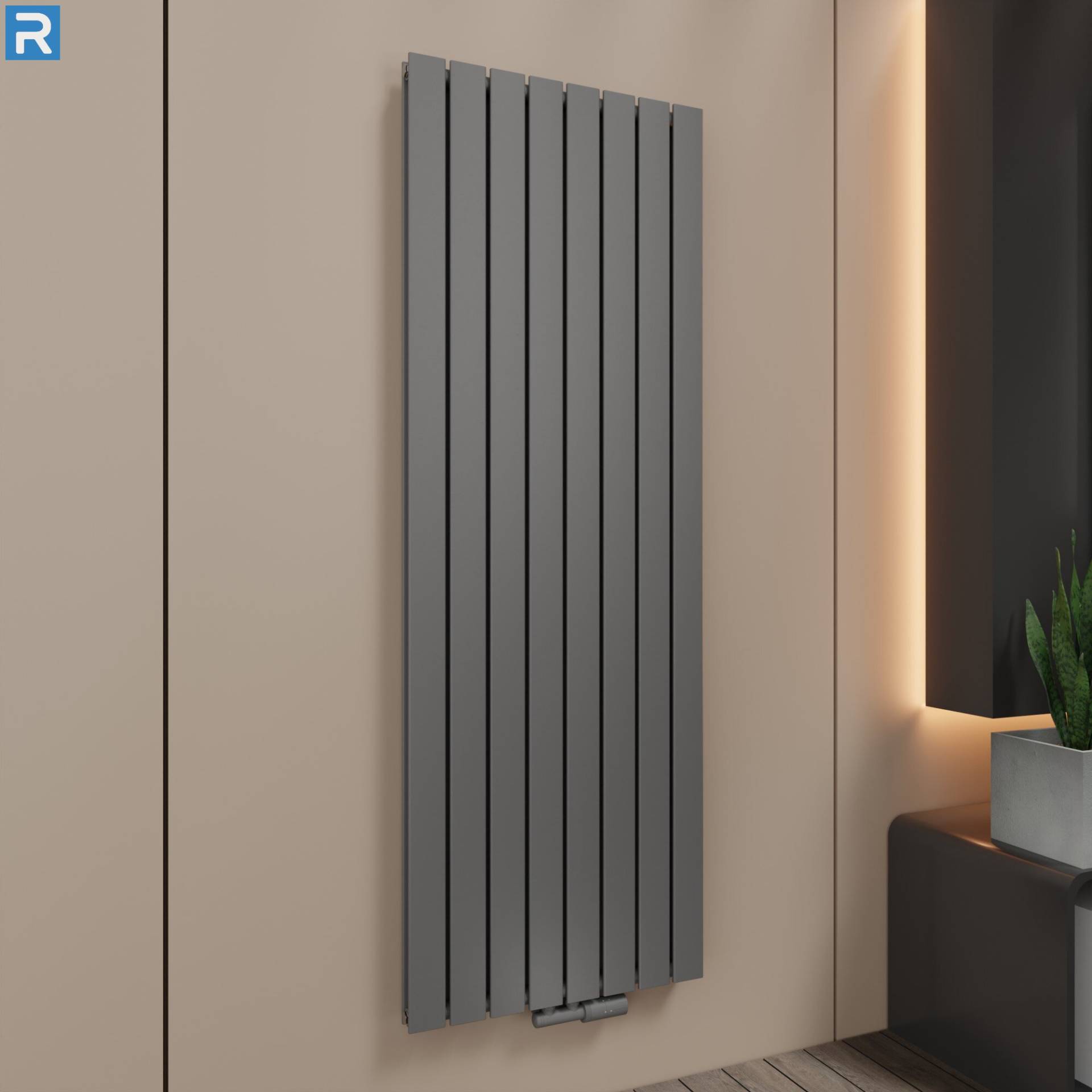 ROTHLER Paneelheizkörper Flachheizkörper Vertikal Doppellagig Anthrazit 61 x 180 cm mit Multiblock ROTHLER Paneelheizkörper Flachheizkörper Vertikal Doppellagig Anthrazit 61 x 180 cm mit Multiblock