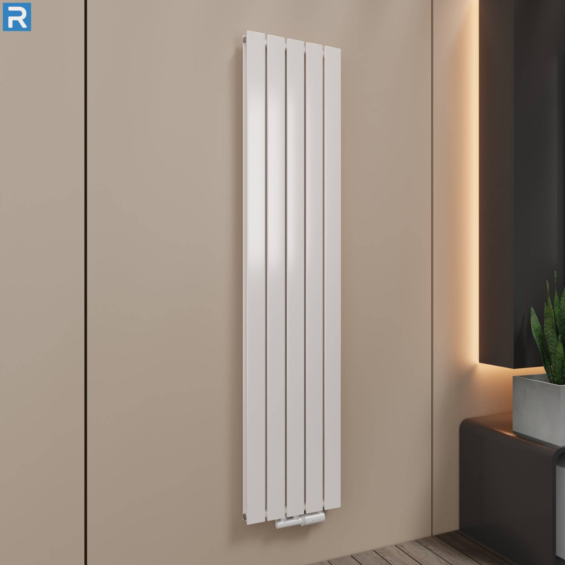 ROTHLER Paneelheizkörper Flachheizkörper Vertikal Doppellagig Weiß 38 x180 cm mit Multiblock ROTHLER Paneelheizkörper Flachheizkörper Vertikal Doppellagig Weiß 38 x180 cm mit Multiblock