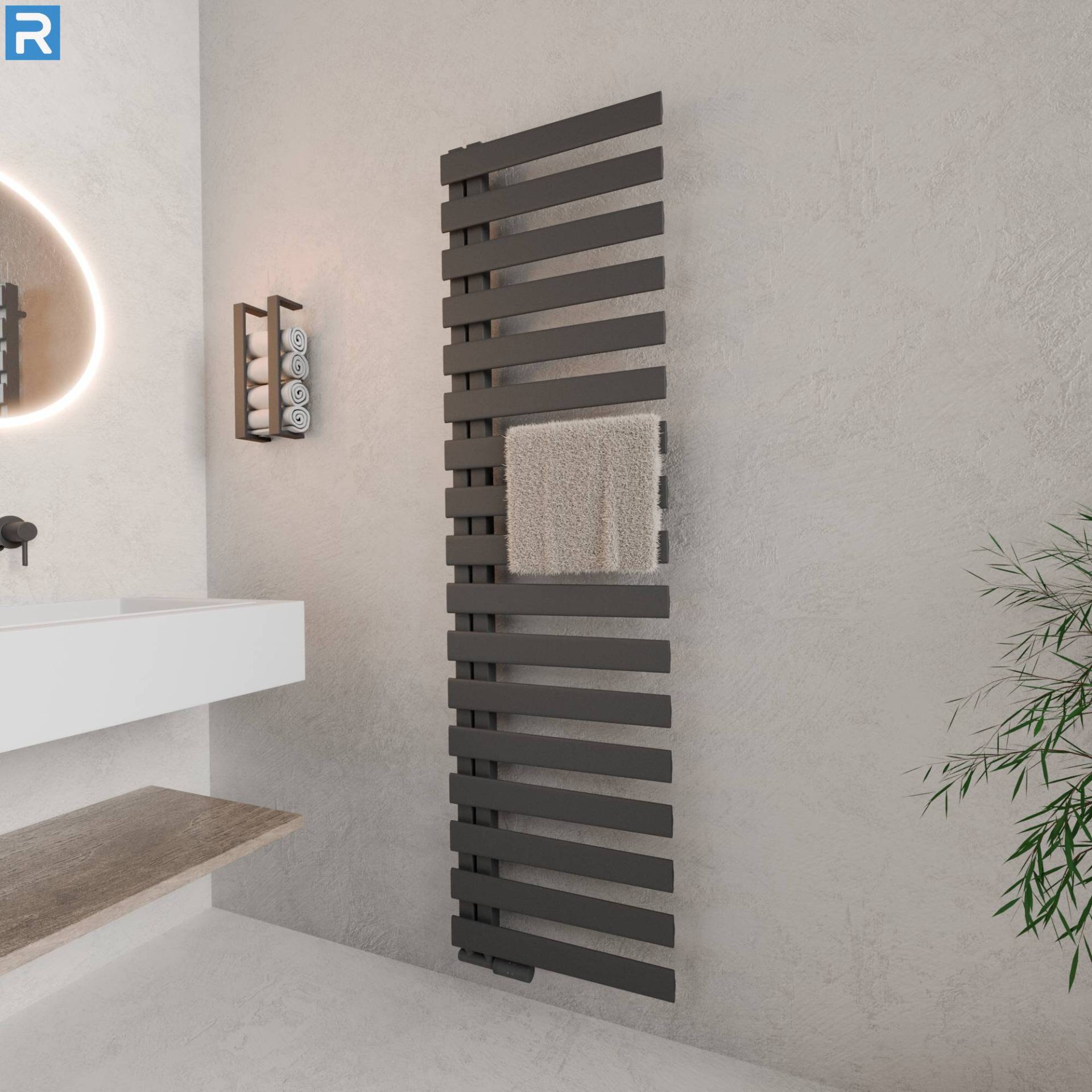 ROTHLER Premium Handtuchheizkörper Badheizkörper Anthrazit 50 x 183 cm mit Multiblock ROTHLER Premium Handtuchheizkörper Badheizkörper Anthrazit 50 x 183 cm mit Multiblock
