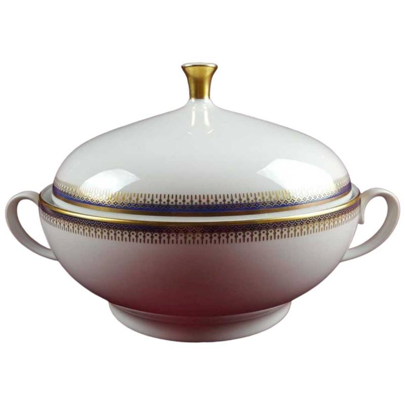 Ragoutterrine Servierschüssel 1,3 L Seltmann Weiden Vohenstrauß Form 6397 Kobaltblau Gold Blau gebraucht - gut
