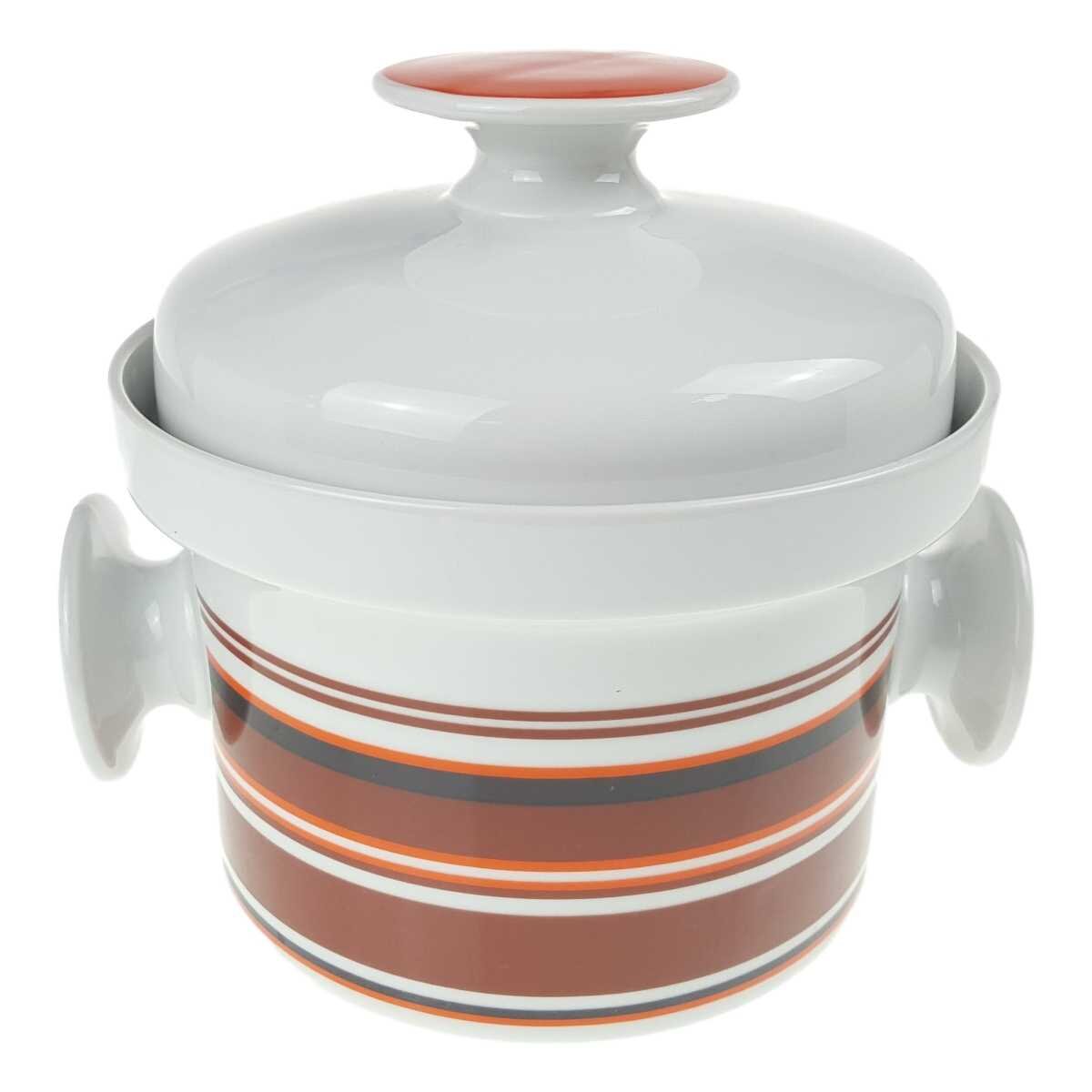 Ragoutterrine Suppenterrine Servierschüssel 1,5 L Retsch Wunsiedel Unbestimmten Formen Retro braun orange schwarz gebraucht - gut