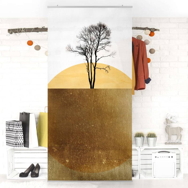 Raumteiler Goldene Sonne mit Baum