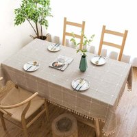 Rechteckige Tischdecke Baumwolle Leinen 140x200 cm Tischdeckenset Rechteckige Tischdecke Deko Beige für Esstisch Küche Zuhause Rechteckige Tischdecke Baumwolle Leinen 140x200 cm Tischdeckenset Rechteckige Tischdecke Deko Beige für Esstisch Küche Zuhause