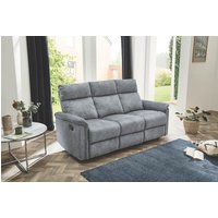 Recliner 3-Sitzer inkl. Relaxfunktion AMRUM Velour Vintage hellgrau