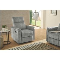 Recliner TV-Sessel inkl. Relaxfunktion AMRUM Velour Vintage hellgrau
