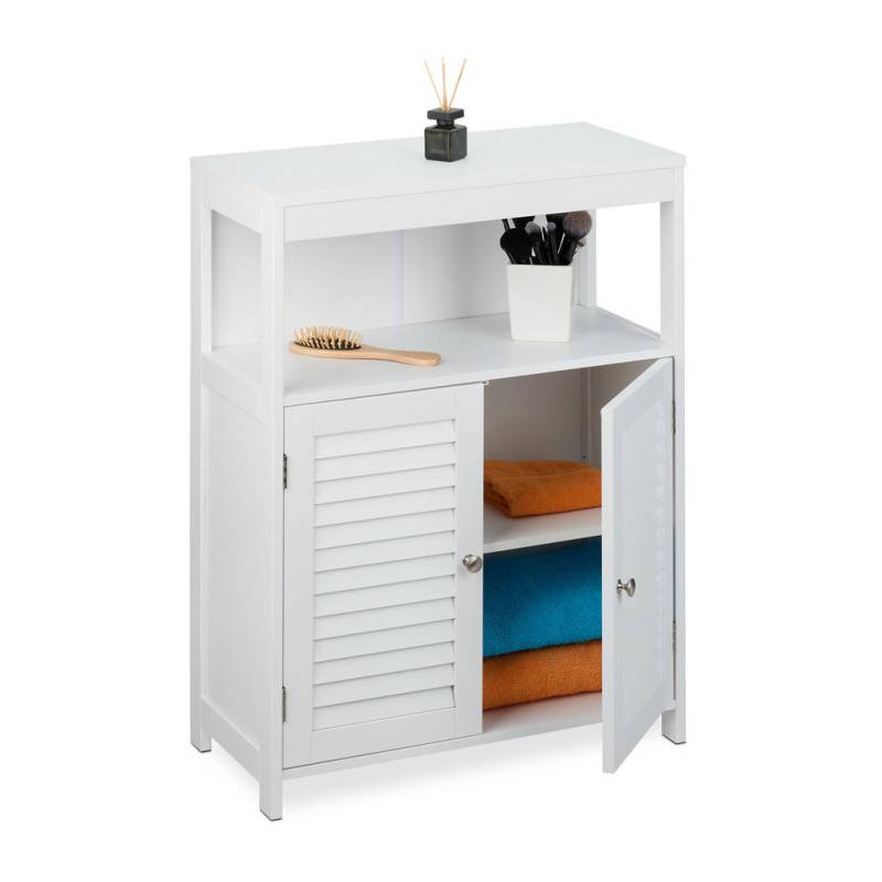 Relaxdays BADSCHRANK Weiß