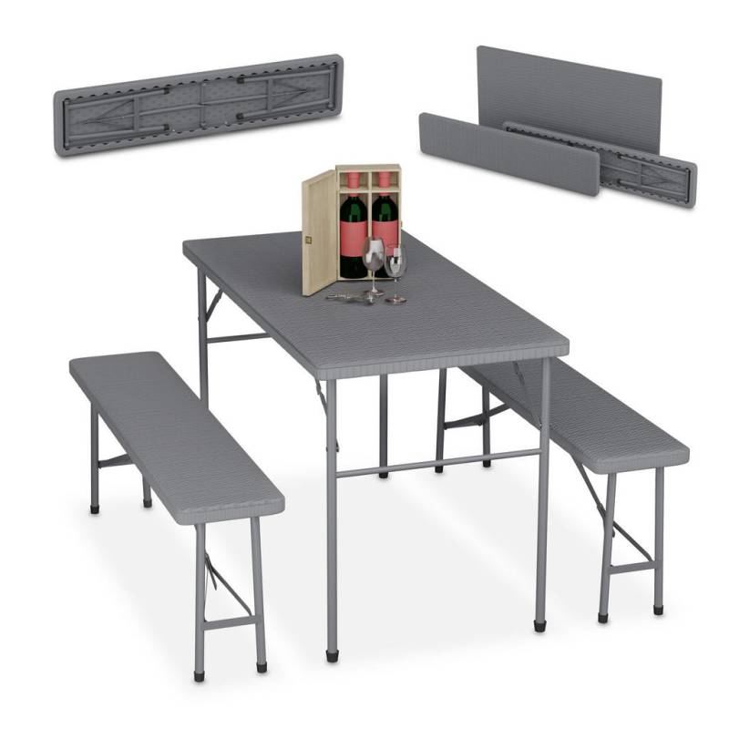 Relaxdays BIERZELTGARNITUR Grau