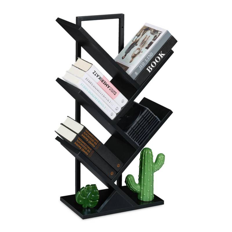 Relaxdays BÜCHERREGAL Schwarz
