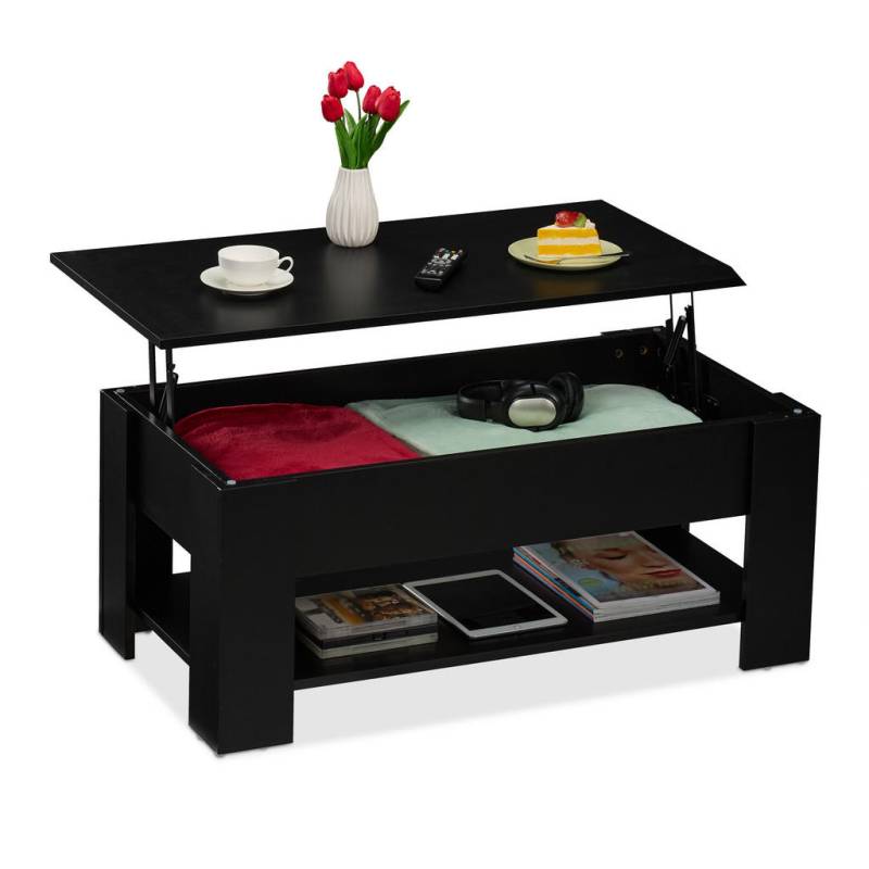 Relaxdays COUCHTISCH Schwarz