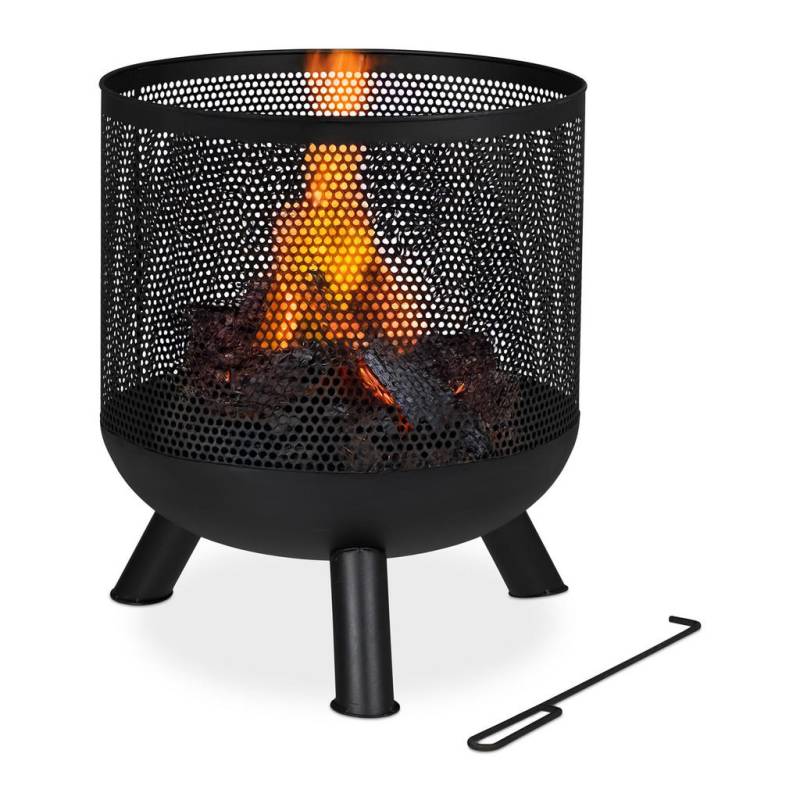 Relaxdays FEUERKORB Schwarz