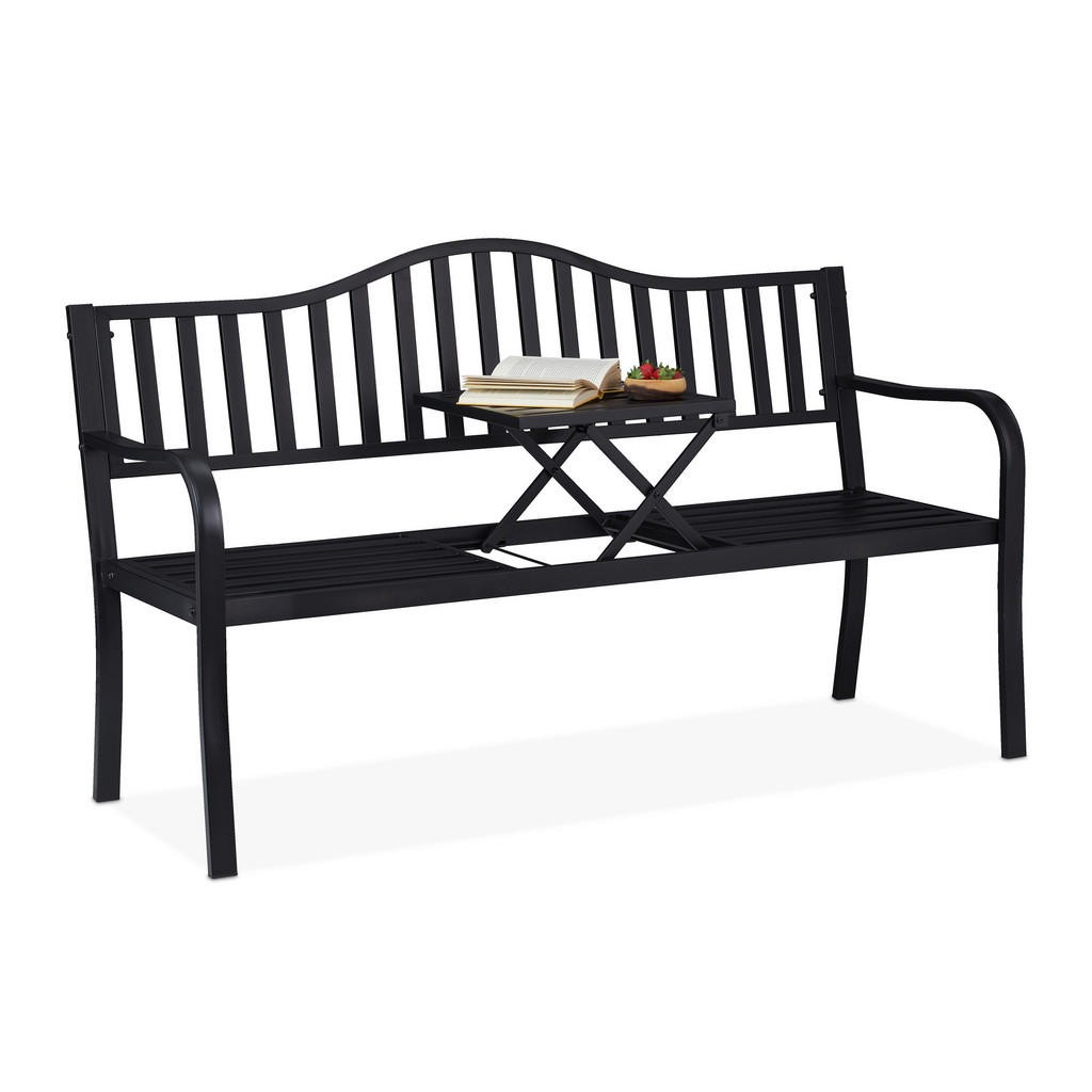 Relaxdays GARTENBANK Schwarz Relaxdays GARTENBANK Schwarz