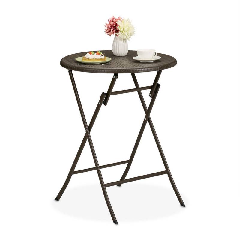 Relaxdays GARTENTISCH Braun