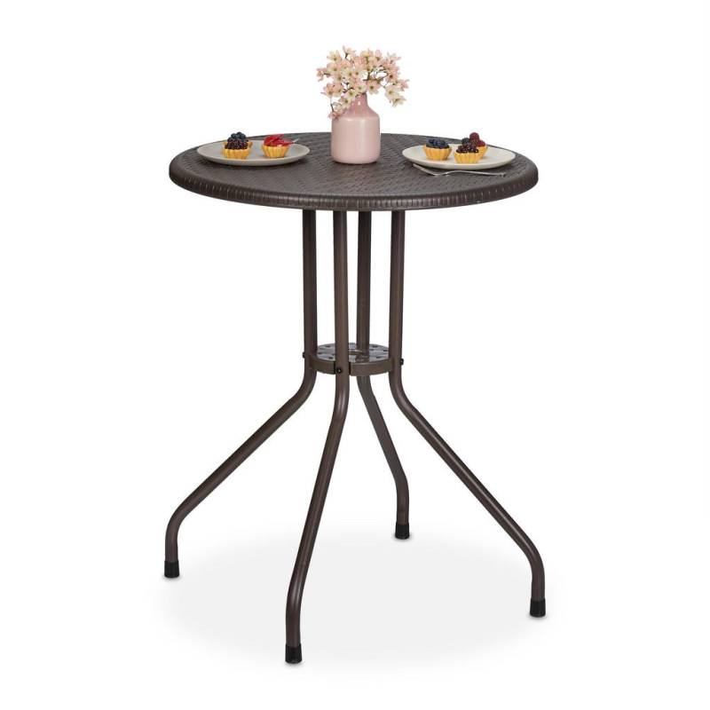 Relaxdays GARTENTISCH Braun