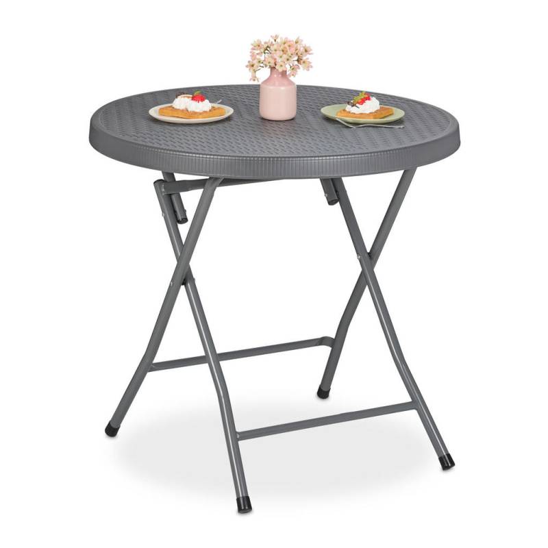 Relaxdays GARTENTISCH Grau