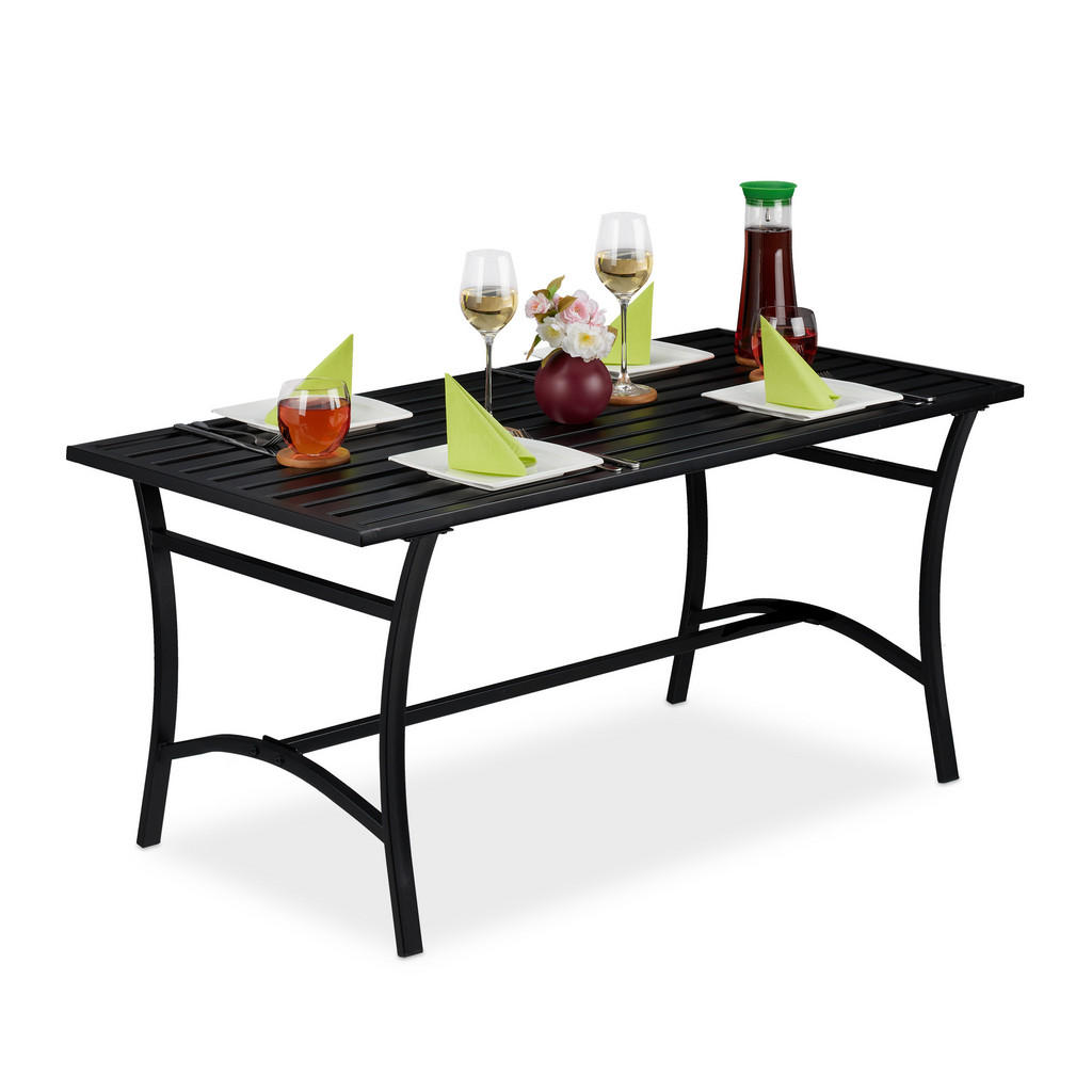 Relaxdays GARTENTISCH Schwarz Relaxdays GARTENTISCH Schwarz