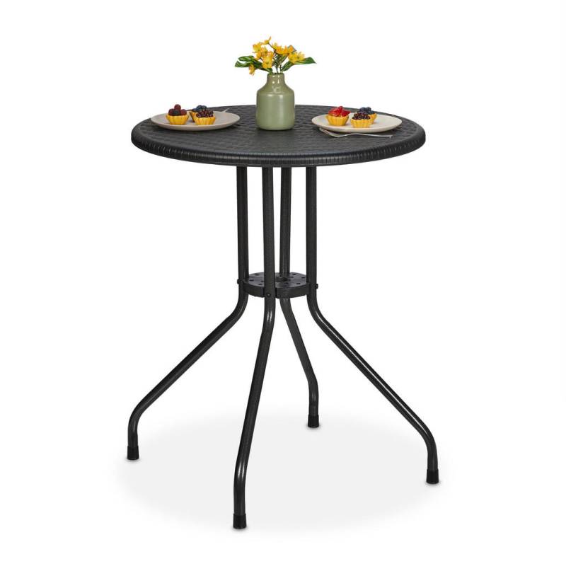 Relaxdays GARTENTISCH Schwarz